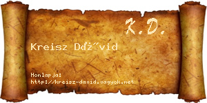 Kreisz Dávid névjegykártya